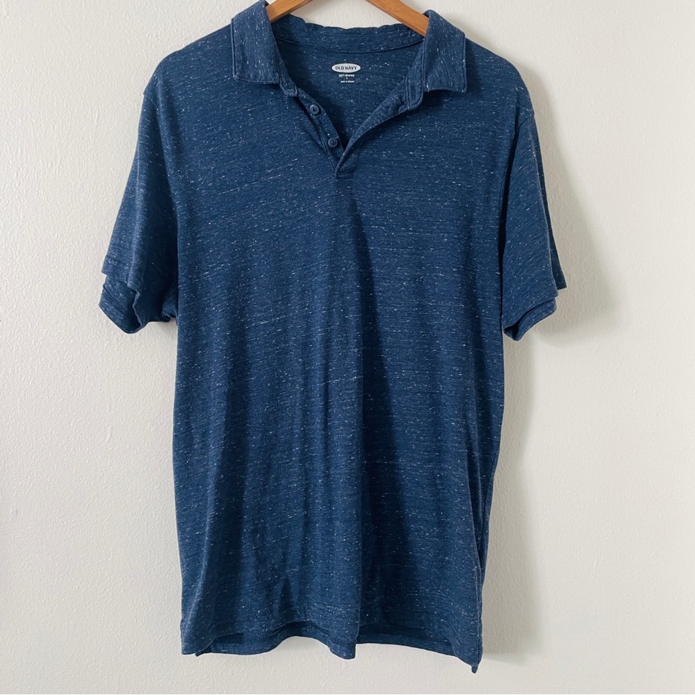 Old Navy Men’s Active Blue Polo - Soft Washed
